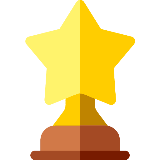 Trophy sports and competition champion star icon