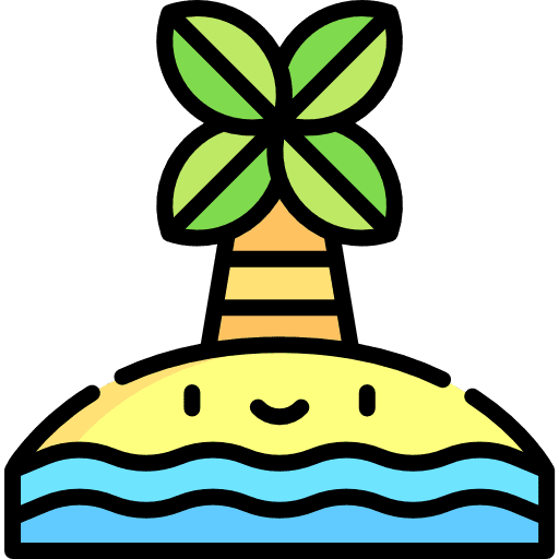Beach sea sand landscape icon