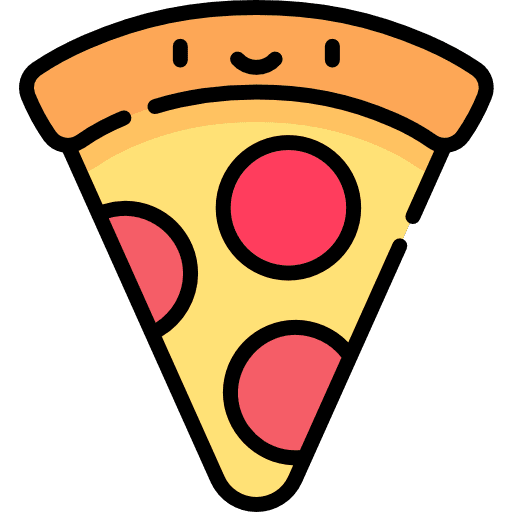 Pizza food and restaurant food smiley icon