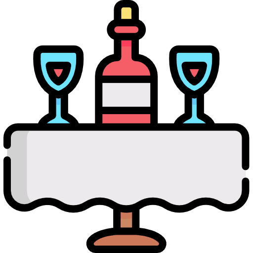 Romantic dinner cups bottle romantic dinner icon