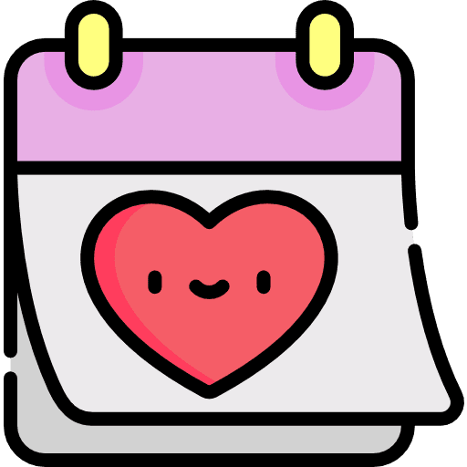 Calendar heart calendar time and date icon