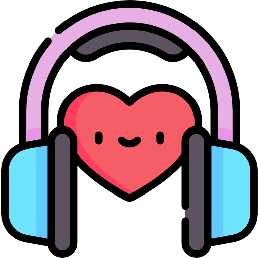 Headphones smiley earbuds audio icon