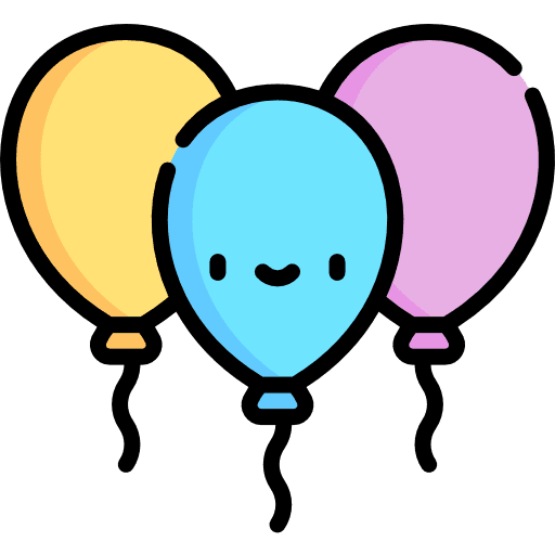 Balloons new year smiley entertainment icon