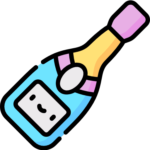 Champagne smiley beverage alcoholic icon