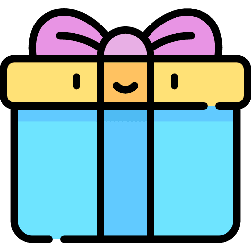 Gift box bow package birthday and party icon