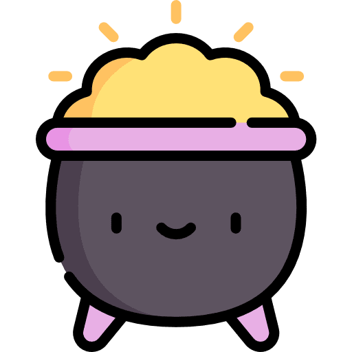 Gold pot smiley wealth money icon