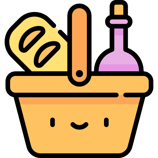 Picnic food basket picnic smiley icon