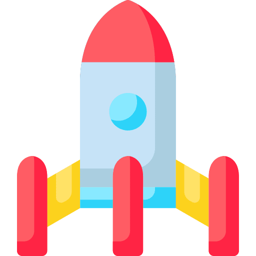 Rocket kid and baby rocket ship space ship icon