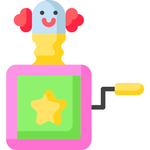 Jack in the box joke toy kid and baby icon
