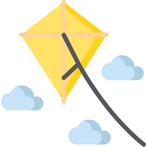 Kite leisure hobby fly icon