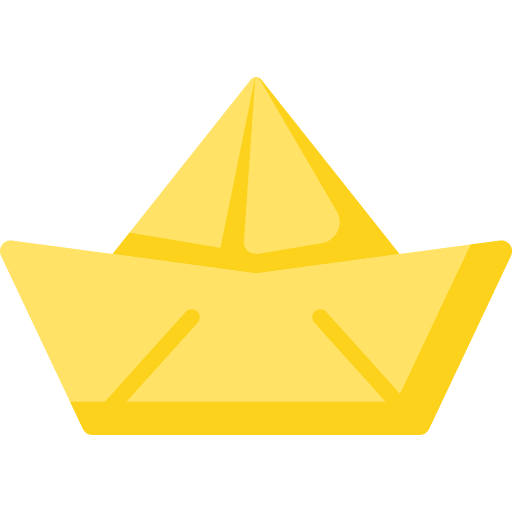 Paper boat paper ship origami boat icon