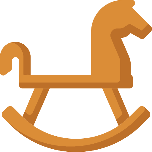 Rocking horse kid and baby toy baby icon