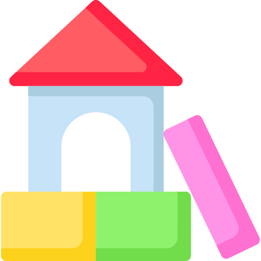 Blocks kid and baby toy buildings icon