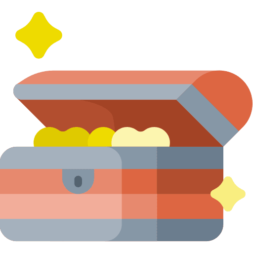 Chest bandit pirates coins icon