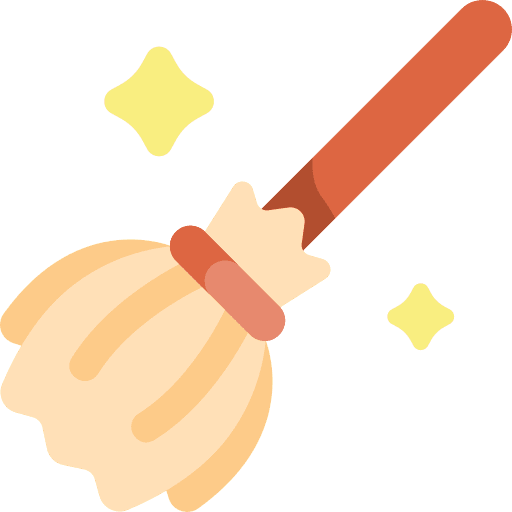 Broom wiping cleaning broom icon