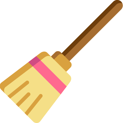 Broom sweeping broomstick tools and utensils icon