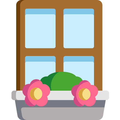 Window flowers nature furniture and household icon