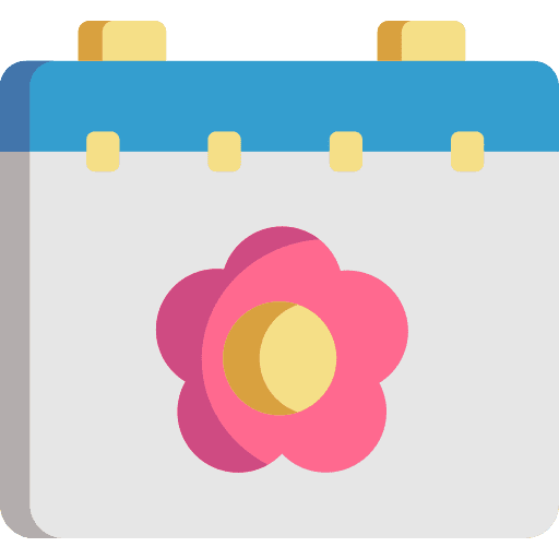 Calendar farming and gardening time flower icon