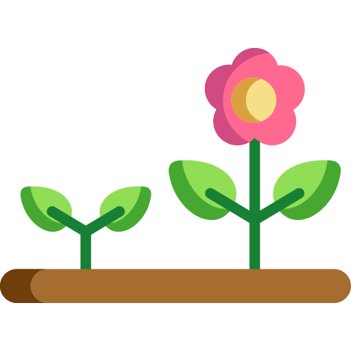 Flower growth farming and gardening sprout icon