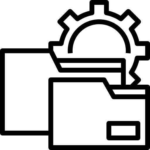 Cogwheel storage file storage cogwheel icon