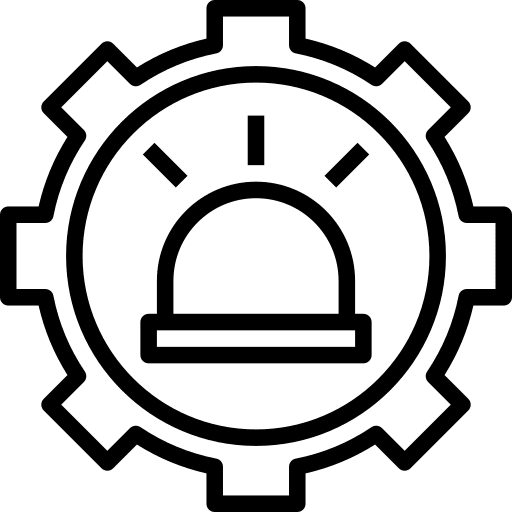 Alarm danger security gear icon