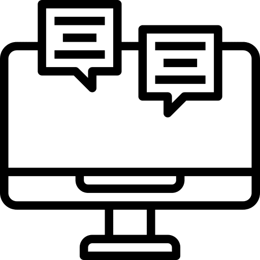 Business and finance online support chat business and finance icon