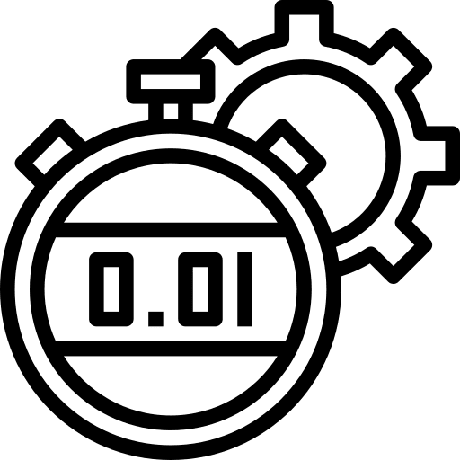 Chronometer stopwatch gear time and date icon