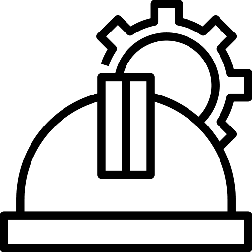 Cogwheel helmet protection security icon