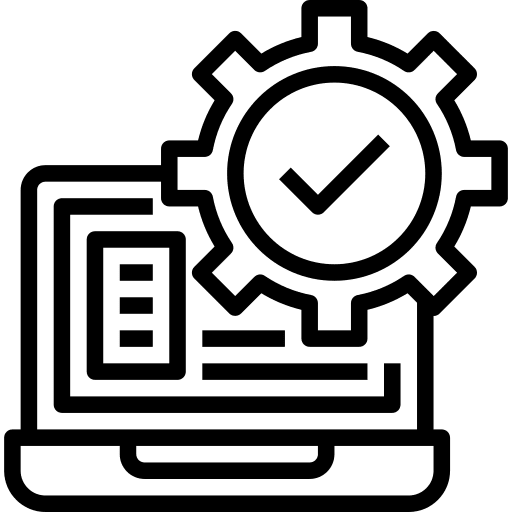 Cogwheel setting laptop interface icon