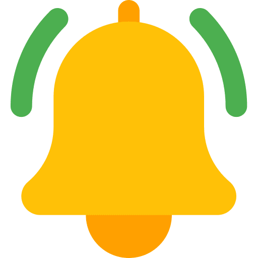 Bell time and date musical instrument ringing icon