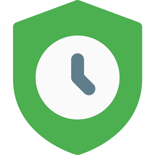 Time and date safe shield quality icon