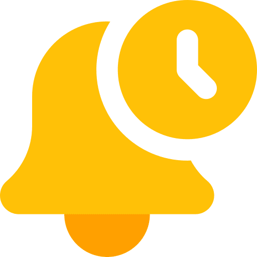 Alarm time and date musical instrument sound icon