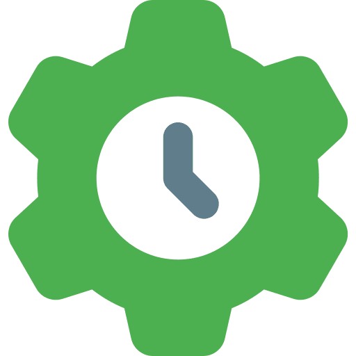 Settings tools and utensils settings clock icon