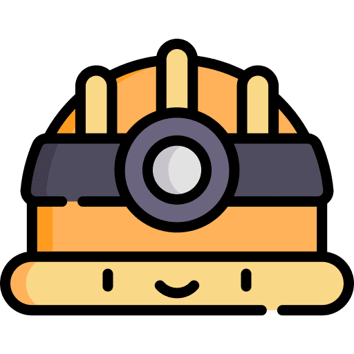 Helmet construction archaeology flashlight icon