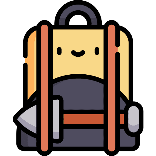 Backpack bag camping luggage icon