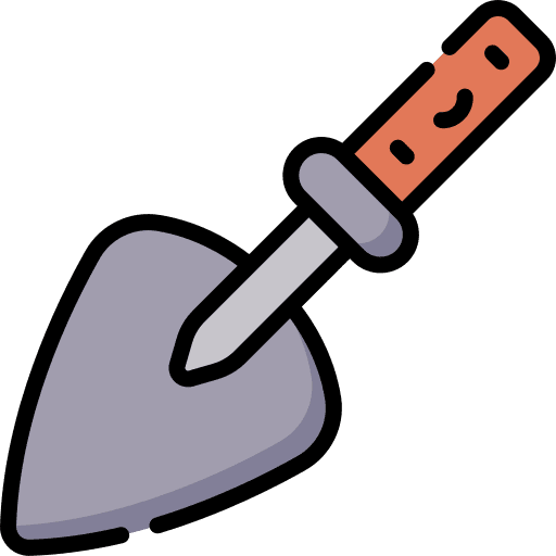 Shovel gardening construction and tools shovel icon