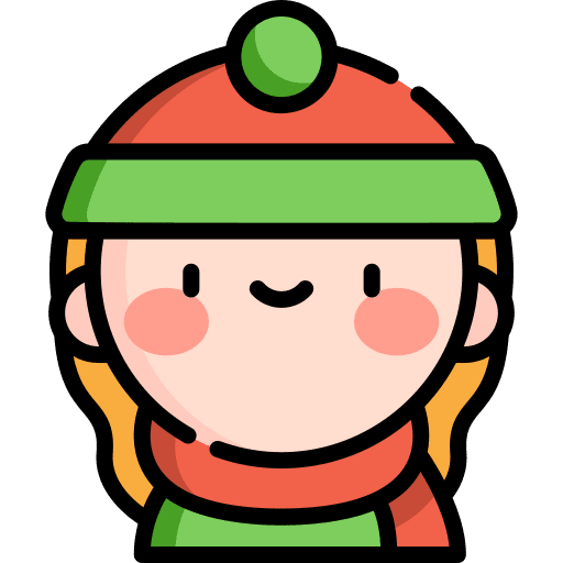 Girl autumn people hat icon