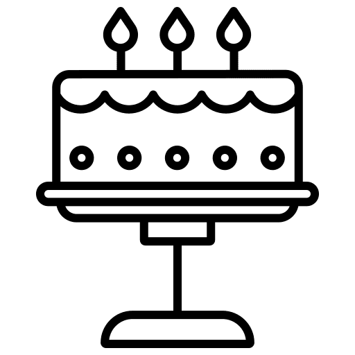 Birthday cake sweet food and restaurant birthday and party icon