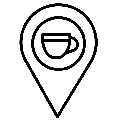 Cafe food and restaurant place localization icon