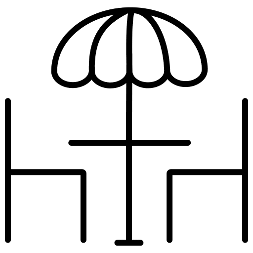 Cafe table umbrella cafe icon