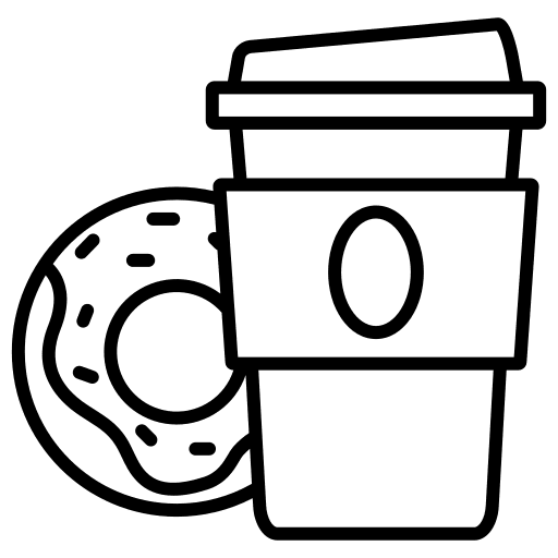 Coffee doughnut food and restaurant donut icon