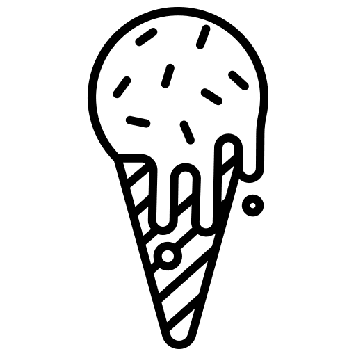 Ice cream cone frozen food food and restaurant icon