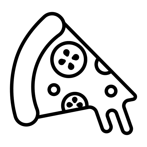 Pizza slice salami italian food fastfood icon