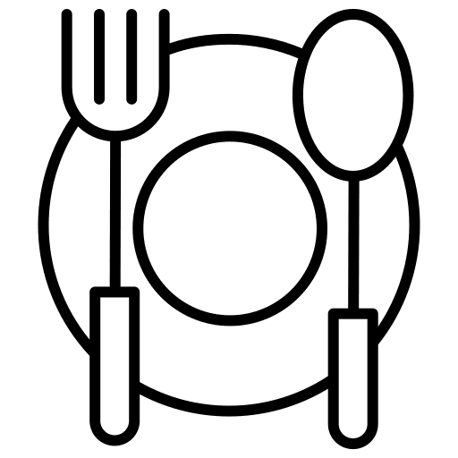 Plate food and restaurant dish plate icon