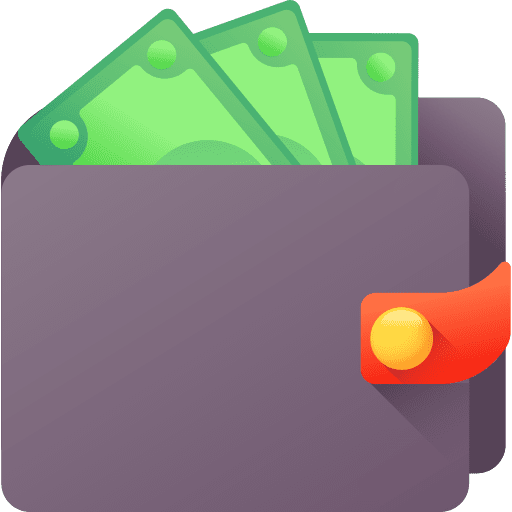 Wallet card money notes icon