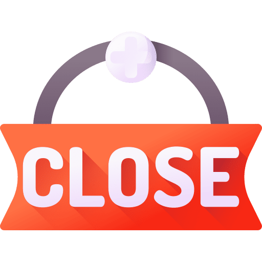 Close store close commerce and shopping icon