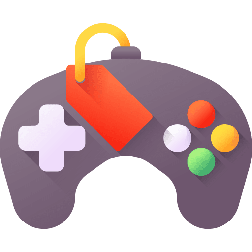 Game pad videogames price tag player buttons icon