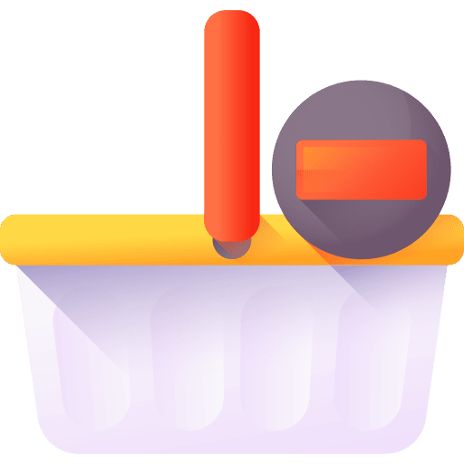 Basket online shopping removing basket icon