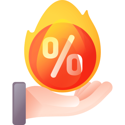 Discount sales fire discount icon