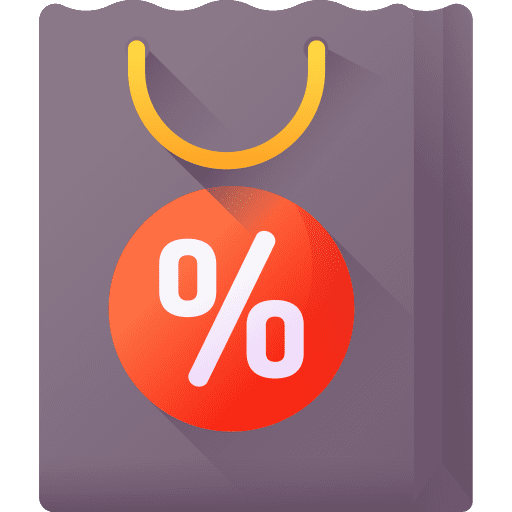 Paper bag shopping offer sale icon